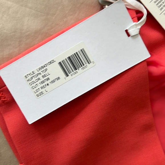 NWT Elizabeth & James Stretch Halter Crop Top Open Back Coral Shirt Top Womens L - Picture 8 of 14